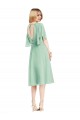 Magasins de Menthe verte Trapèze Mousseline Courte Robes demoiselle d'honneur