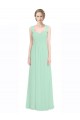 Magasins de Menthe verte Trapèze Mousseline Dentelle Longue Robes demoiselle d'honneur
