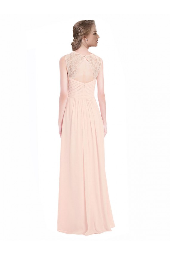 Magasins de Menthe verte Trapèze Mousseline Dentelle Longue Robes demoiselle d'honneur