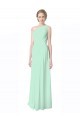 Magasins de Menthe verte Trapèze Mousseline Longue Robes demoiselle d'honneur