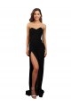 Magasins de Noir Colonne Sans bretelle Col Haut Crêpe Stretch Longue Formelles Robes demoiselle d'honneur / Robes de soirée / Robes de bal