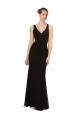 Magasins de Noir Fourreau Col V Mousseline Longue Robes demoiselle d'honneur
