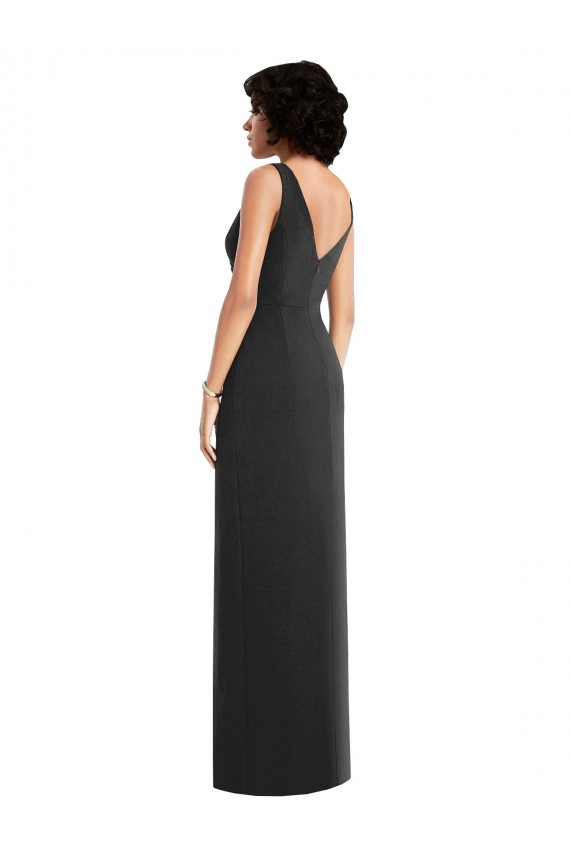 Magasins de Noir Fourreau Col V Spandex Longue Formelles Robes demoiselle d'honneur / Robes de soirée / Robes de bal