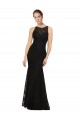 Magasins de Noir Fourreau Col bijou Dentelle Longue Robes demoiselle d'honneur