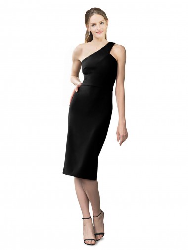 Magasins de Noir Fourreau Crêpe Stretch Courte Robes demoiselle d'honneur / Robes de soirée / Robes de cocktail
