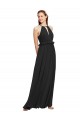Magasins de Noir Fourreau Licou Mousseline Longue Robes demoiselle d'honneur