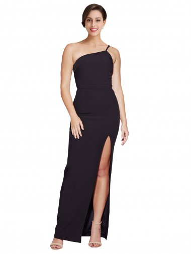 Magasins de Noir Fourreau Sans bretelle Crêpe Stretch Longue Formelles Robes demoiselle d'honneur / Robes de soirée / Robes de bal