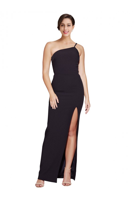 Magasins de Noir Fourreau Sans bretelle Crêpe Stretch Longue Formelles Robes demoiselle d'honneur / Robes de soirée / Robes de bal