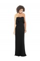Magasins de Noir Fourreau Sans bretelle Mousseline Longue Robes demoiselle d'honneur