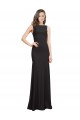 Magasins de Noir Sirène Bateau Crêpe Stretch Longue Robes demoiselle d'honneur / Robes de bal