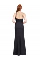 Magasins de Noir Sirène Bretelles spaghetti Col V Crêpe Stretch Longue Robes demoiselle d'honneur / Robes de bal