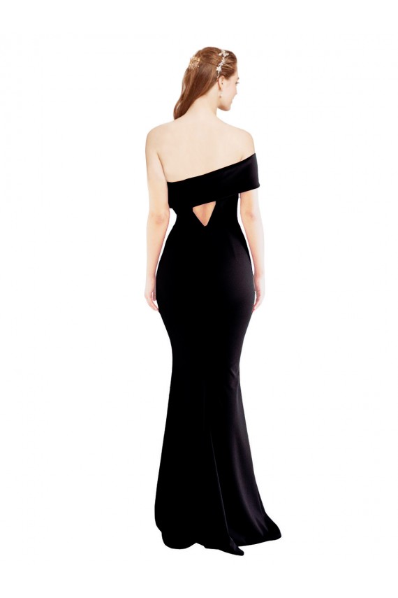Magasins de Noir Sirène Crêpe Stretch Longue Formelles Robes demoiselle d'honneur / Robes de soirée / Robes de bal
