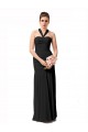 Magasins de Noir Sirène Licou Mousseline Longue Robes demoiselle d'honneur