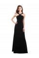 Magasins de Noir Trapèze Licou Mousseline Longue Robes demoiselle d'honneur