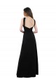 Magasins de Noir Trapèze Licou Mousseline Longue Robes demoiselle d'honneur
