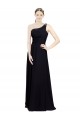 Magasins de Noir Trapèze Mousseline Longue Robes demoiselle d'honneur