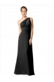 Magasins de Noir Trapèze Mousseline Longue Robes demoiselle d'honneur