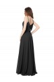 Magasins de Noir Trapèze Mousseline Longue Robes demoiselle d'honneur
