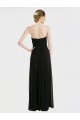 Magasins de Noir Trapèze Sans bretelle Mousseline Dentelle Longue Robes demoiselle d'honneur