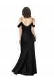 Magasins de Noir Trapèze Épaule Dénudée Satiné Soyeux Longue Formelles Robes demoiselle d'honneur / Robes de soirée / Robes de bal