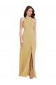 Magasins de Or Trapèze Licou Mousseline Longue Robes demoiselle d'honneur
