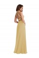 Magasins de Or Trapèze Licou Mousseline Longue Robes demoiselle d'honneur