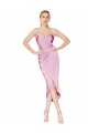 Magasins de Orchid Sirène Bretelles spaghetti Crêpe Stretch Courte Asymétrique Robes demoiselle d'honneur / Robes de soirée / Robes de cocktail