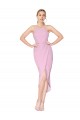 Magasins de Orchid Sirène Licou Col Haut Crêpe Stretch Courte Asymétrique Robes demoiselle d'honneur / Robes de soirée / Robes de cocktail
