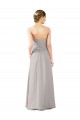 Magasins de Oyster Argent Trapèze Sans bretelle Mousseline Longue Robes demoiselle d'honneur
