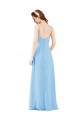 Magasins de Periwinkle Fourreau Col V Mousseline Longue Robes demoiselle d'honneur
