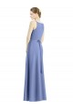 Magasins de Periwinkle Trapèze Bretelles spaghetti Col V Satiné Longue Robes demoiselle d'honneur