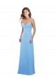 Magasins de Periwinkle Trapèze Bretelles spaghetti Mousseline Longue Robes demoiselle d'honneur