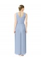 Magasins de Periwinkle Trapèze Col V Mousseline Longue Robes demoiselle d'honneur