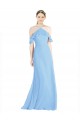 Magasins de Periwinkle Trapèze Licou Mousseline Longue Robes demoiselle d'honneur