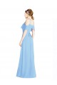 Magasins de Periwinkle Trapèze Licou Mousseline Longue Robes demoiselle d'honneur
