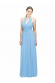 Magasins de Periwinkle Trapèze Licou Mousseline Longue Robes demoiselle d'honneur