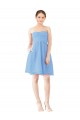 Magasins de Periwinkle Trapèze Sans bretelle Mousseline Courte Robes demoiselle d'honneur / Robes de cocktail