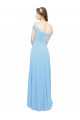 Magasins de Periwinkle Trapèze Épaule Dénudée Bretelles spaghetti Mousseline Longue Robes demoiselle d'honneur