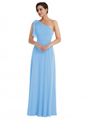 Magasins de Periwinkle Trompette Mousseline Longue Robes demoiselle d'honneur