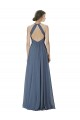 Magasins de Pierre d'argent Trapèze Licou Mousseline Longue Robes demoiselle d'honneur