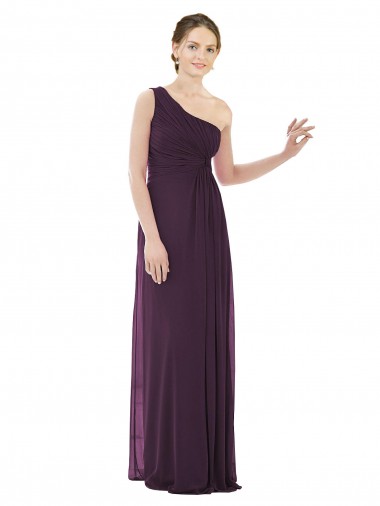 Magasins de Pourpre Trapèze Mousseline Longue Robes demoiselle d'honneur