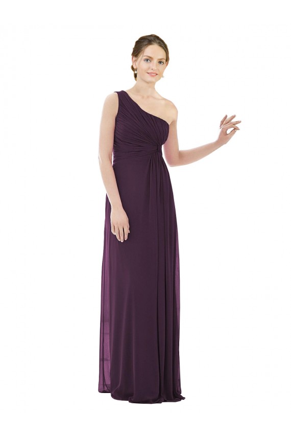 Magasins de Pourpre Trapèze Mousseline Longue Robes demoiselle d'honneur