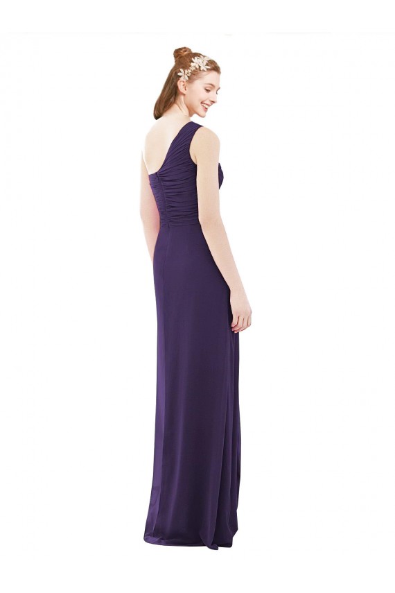 Magasins de Pourpre Trapèze Mousseline Longue Robes demoiselle d'honneur