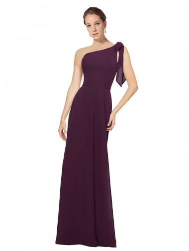 Magasins de Pourpre Trapèze Mousseline Longue Robes demoiselle d'honneur
