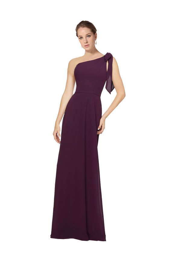 Magasins de Pourpre Trapèze Mousseline Longue Robes demoiselle d'honneur