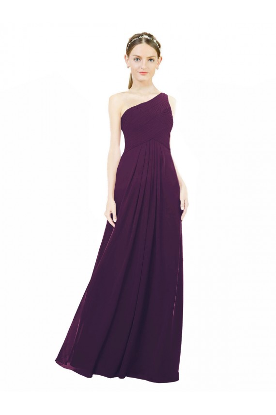 Magasins de Pourpre Trapèze Mousseline Longue Robes demoiselle d'honneur
