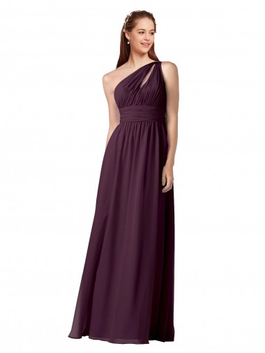 Magasins de Pourpre Trapèze Mousseline Longue Robes demoiselle d'honneur