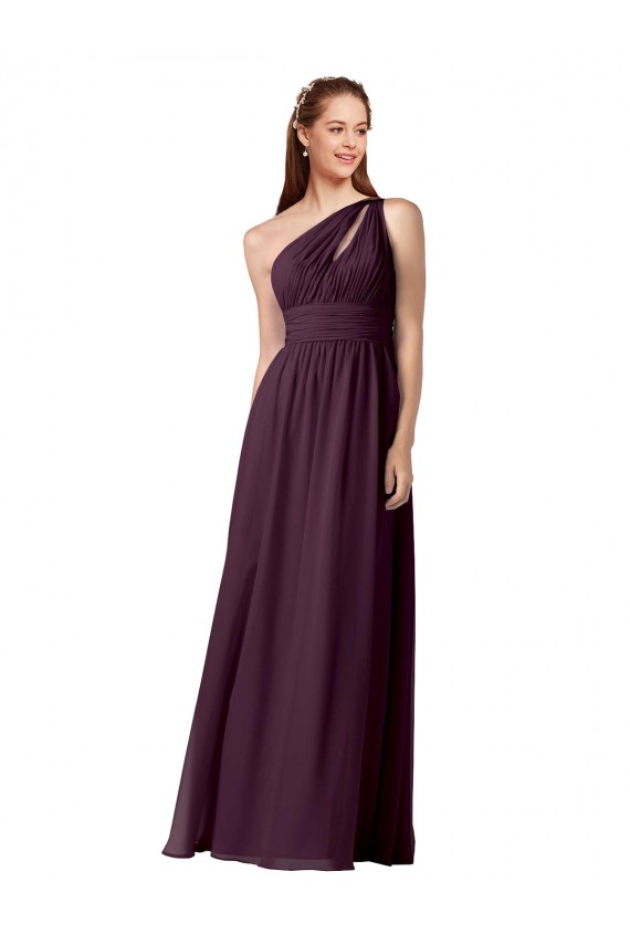 Magasins de Pourpre Trapèze Mousseline Longue Robes demoiselle d'honneur