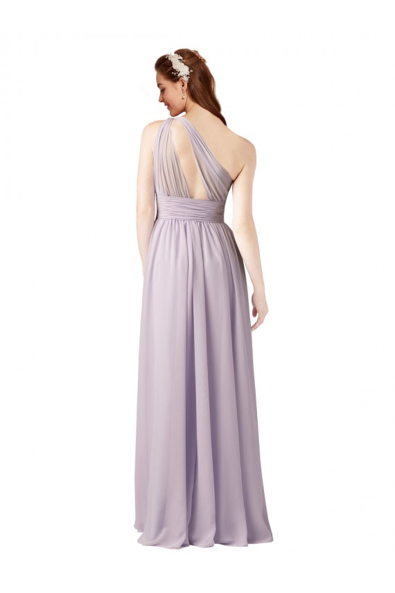 Magasins de Pourpre Trapèze Mousseline Longue Robes demoiselle d'honneur