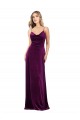 Magasins de Pourpre Trapèze Scoop Col V Velours Stretch Longue Formelles Robes demoiselle d'honneur / Robes de soirée / Robes de bal